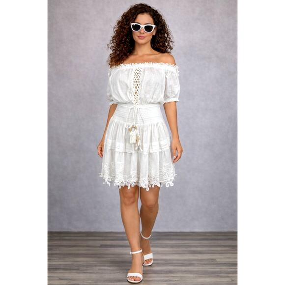 Ramy Brook Shelly Lace-Trimmed Minidress Cover Up Medium